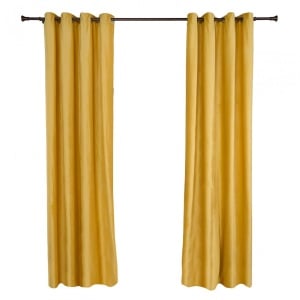 Set 2 draperii catifea 140x270 cm - Galbene - Img 2