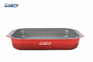 TAVA ALUMINIU CU ACOPERIRE CERAMICA 39.5x26 CM, RED LINE, COOKING BY HEINNER - Img 2