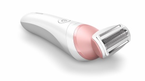 Aparat de ras fara fir umed si uscat PHILIPS Lady Shaver Seria 6000 BRL146/00, Wet&Dry, 10 ore incarcare, 40 min utilizare, Husa, Manusa exfoliere, Alb/Roz, L x A x I (mm) 60x120x185 - Img 3