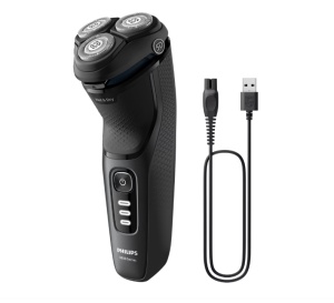 Aparat de ras PHILIPS Shaver Seria 3000 S3244/12, barbierit umed şi uscat, fara fir, capete 5D pivotante si flexibile, lame autoascutire, 60 min, sistem de barbierire anticoroziune, capac de protectie, Negru - Img 3