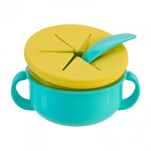 Bol 2 in 1 pentru snackuri si lingurita, blue, U-Grow - Img 4