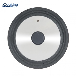 CAPAC STICLA CU MARGINE DIN SILICON AJUSTABILA PE 3 DIMENSIUNI 28/30/32 CM, GRI, COOKING BY HEINNER - Img 3