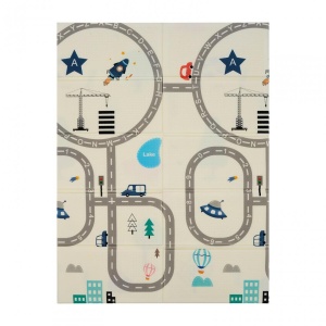 Covor de joaca pentru copii U-Grow, din spuma, pliabil, 2 fete, impermeabil, izolant, 120 x 180 x 1 cm, circuit - Img 2