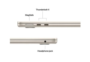 MacBook Air 13.6" Retina/Apple M4 (CPU 10-core, GPU 10-core, Neural Engine 16-core)/16GB/ 1TB - Starlight - INT KB (2025) 35W USB C, ( Cto from MW103RO/A) - Img 3