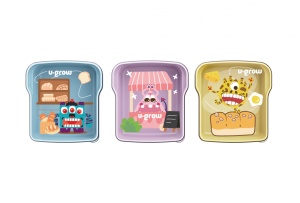 Set 3 caserole multicolore U-Grow, 3 x 300ml