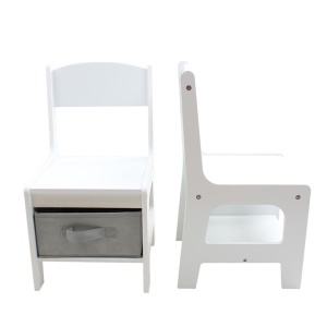 Set masuta si 2 scaune pentru copii , alb MDF, U-Grow - Img 6