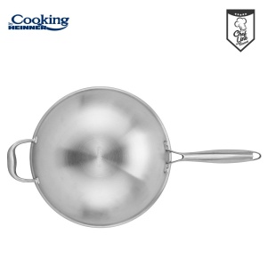 TIGAIE WOK INOX + CAPAC STICLA 30x8.5 CM, 4.5L, TITANIUM3, COOKING BY HEINNER - Img 5
