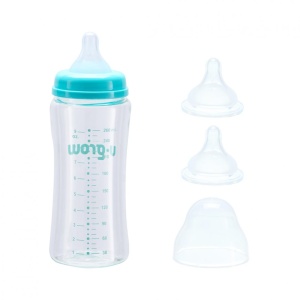 Biberon de sticla 260 ml+2 tetine extra, U-Grow - Img 2