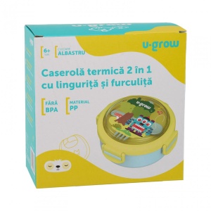 Caserola termica cu lingurita si furculita, blue, U-Grow - Img 8