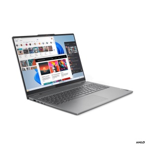 Laptop Lenovo IdeaPad 5 2-in-1 16AHP9, 16" WUXGA (1920x1200) IPS 300nits Glossy, 45% NTSC, 60Hz, TÜV Low Blue Light, Glass, Touch, AMD Ryzen™ 7 8845HS (8C / 16T, 3.8 / 5.1GHz, 8MB L2 / 16MB L3), video Integrated AMD Radeon™ 780M Graphics, RAM 16GB - Img 3