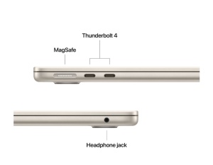 MacBook Air 13.6" Retina/Apple M4 (CPU 10-core, GPU 10-core, Neural Engine 16-core)/16GB/512GB - Starlight - INT KB (2025) 35W USB‑C - Img 3