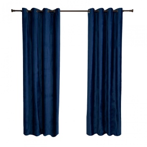 Set 2 draperii catifea 140x270 cm- Albastre - Img 2