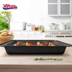TAVA CUPTOR TEFLON 37X26X5 CM, EASY BAKE, VANORA HOME - Img 3