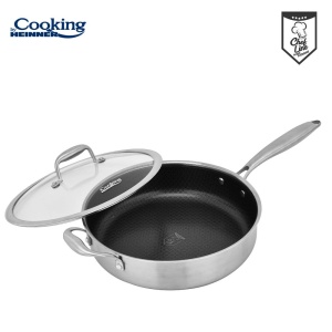 TIGAIE ADANCA INOX +CAPAC STICLA IN 3 STRATURI 28*7.5CM, 4.2 L, TITANIUM3, COOKING BY HEINNER - Img 2