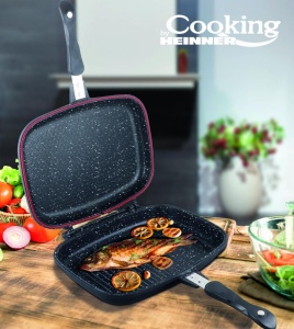 TIGAIE DUBLA DREPTUNGHIULARA, ALUMINIU,32x24x7.5cm, DARK LINE CLASSIC, COOKING BY HEINNER - Img 6