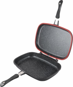 TIGAIE DUBLA DREPTUNGHIULARA TIP GRILL, ALUMINIU, 36x24x7.5 CM,DARK LINE CLASSIC,COOKING BY HEINNER - Img 4