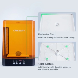 Creality masina de spalat si intarire modele 3D rasina UV, UW-03, timp spalare/intarire: 5-30 min , rand dublu de lampi cu lumina ultraviolet, platorma rotative 360°, dimensiuni maxime spalare:210*160*200mm, dimensiuni maxime uscare si intarire: - Img 2