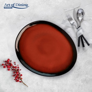 FARFURIE OVALA CERAMICA 28 CM, VULCANO, ART OF DINING BY HEINNER - Img 2