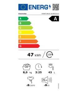 Masina de spalat rufe Electrolux EW6F1481E, 8 kg, 1400 rpm, Clasa A, Motor Inverter cu MagnetPermanent, Display LED, SensiCare, TimeManager, Alb - Img 3