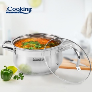 SEMIOALA INOX+CAPAC, 24 X 13.5 CM, 6.1 L, AMIRA, COOKING BY HEINNER - Img 4