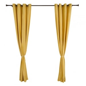 Set 2 draperii catifea 140x270 cm - Galbene - Img 3