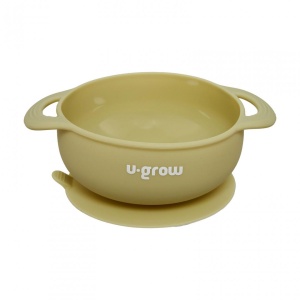 Set diversificare 3 piese silicon : bol , farfurie si cana cu cioc, olive, U-Grow - Img 3