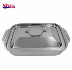 TAVA INOX CU CAPAC 36.5x22x7 CM, ZIRA, VANORA HOME - Img 2