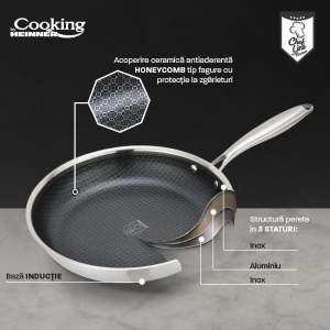 TIGAIE INOX 3 STRATURI, 20X4 CM, TITANIUM3, COOKING BY HEINNER - Img 4