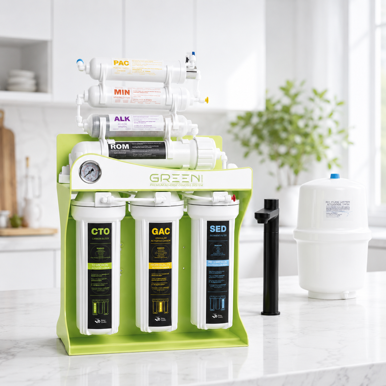 Sistem osmoză inversă GREEN Series – 7 stadii, 100 GPD