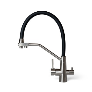 Baterie bucătărie 3 căi, gât flexibil, inox satinat - Img 2