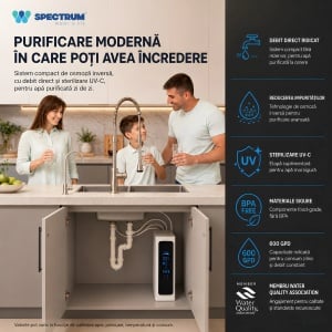 Sistem osmoză inversă PENTARO – 5 stadii, 600 GPD, UV-C - Img 10