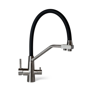 Baterie bucătărie 3 căi, gât flexibil, inox satinat - Img 3