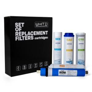 Set cartușe WHITE Series – 5 filtre, membrană 75 GPD