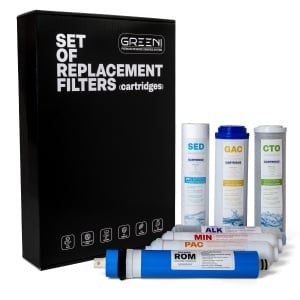 Set cartușe GREEN Series – 7 filtre, membrană 100 GPD