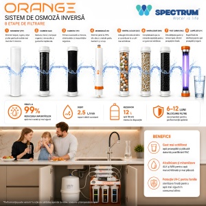 Sistem osmoză inversă ORANGE Series – 8 stadii, 100 GPD, UV-C - Img 4