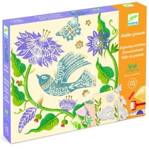 Atelier creativ de gravura Pasiune pentru flori, Djeco - Img 1
