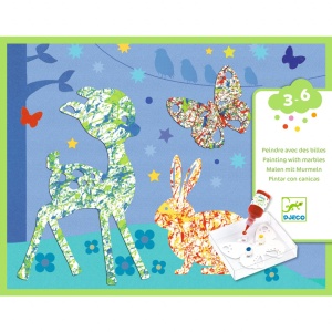 Joc creativ pictura cu bile din sticla Animale, Djeco - Img 2