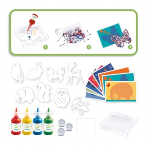 Joc creativ pictura cu bile din sticla Animale, Djeco - Img 4