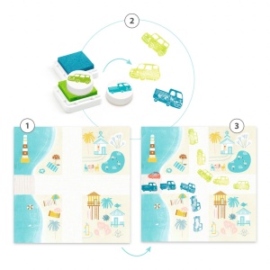 Joc cu stampile Trafic, Djeco - Img 4