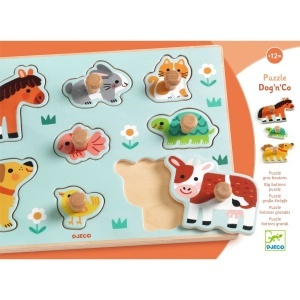 Puzzle din lemn cu butoni, Djeco - Img 4