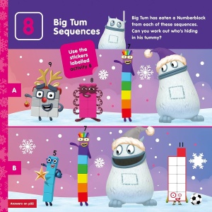 Carte cu abtibilduri si activitati Numberblocks - Magia Craciunului - Img 3