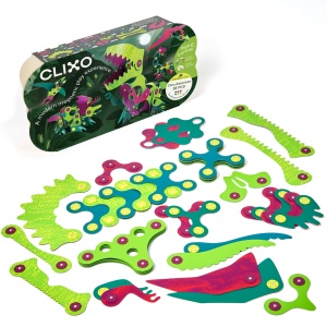 Clixo® joc magnetic de construit - Aventuri cu dinozauri (36 piese)