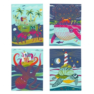 Joc creativ de razuit Fauna marina, Djeco - Img 4