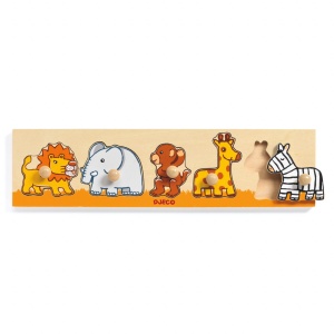 Puzzle cu buton Savana, Djeco - Img 2