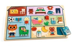 Puzzle din lemn Acasa, Djeco - Img 3