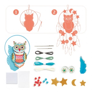 Joc creativ DIY Dreamcatcher bufnita, Djeco - Img 4