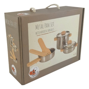 Joc de rol Set de vase de inox cu manere din lemn, Egmont Toys - Img 2