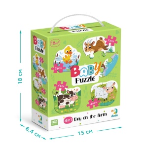 Puzzle 4 in 1 - O zi la ferma (2, 3, 4 piese) - Img 4