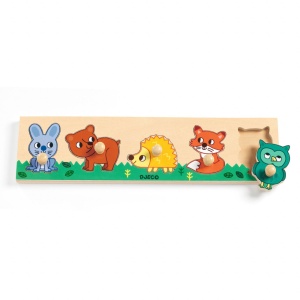 Puzzle cu buton Padure, Djeco - Img 2