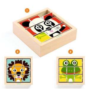 Puzzle din cuburi Tournanimo, Djeco - Img 4